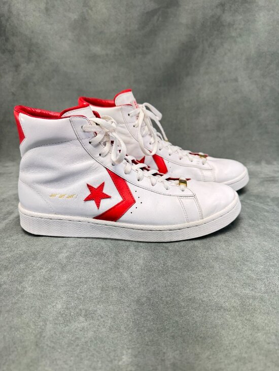 Converse The Scoop Leather High Top Sneakers Men’s 10 Women’s 11.5 White Red main image 4